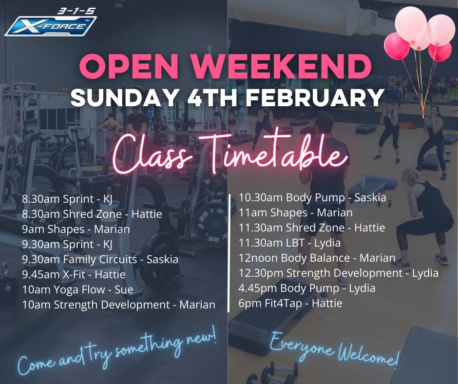 Open Weekend at 3-1-5 | 2nd - 4th February 2024 | Gym Offers